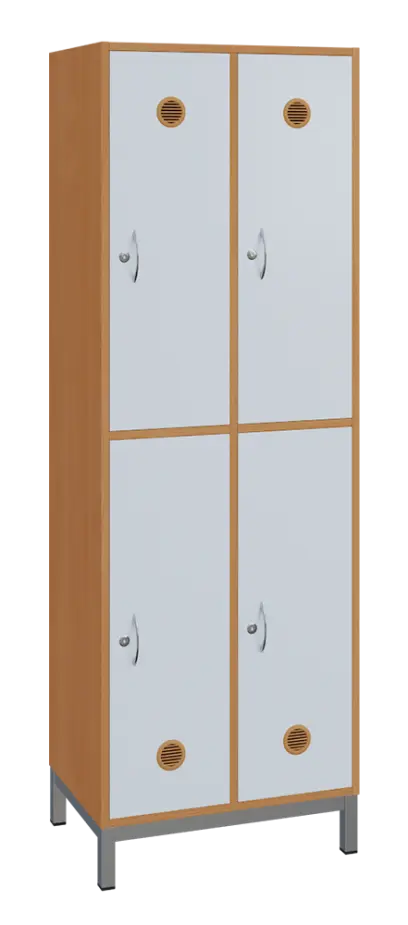 SBS-2222 šatní skříň 4-boxová, 1800x600x400 mm, kovové nohy, korpus buk royal, dvířka bílá SBS-2222 šatní skříň 4-boxová, 1800x600x400 mm, kovové nohy, korpus buk royal, dvířka bílá